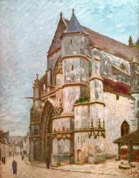 Église à Moret en hiver